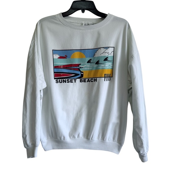 Van Clover Other - Vintage 80s Sunset Beach Fins Sweatshirt Retro Surf Graphic Pullover Van Clover